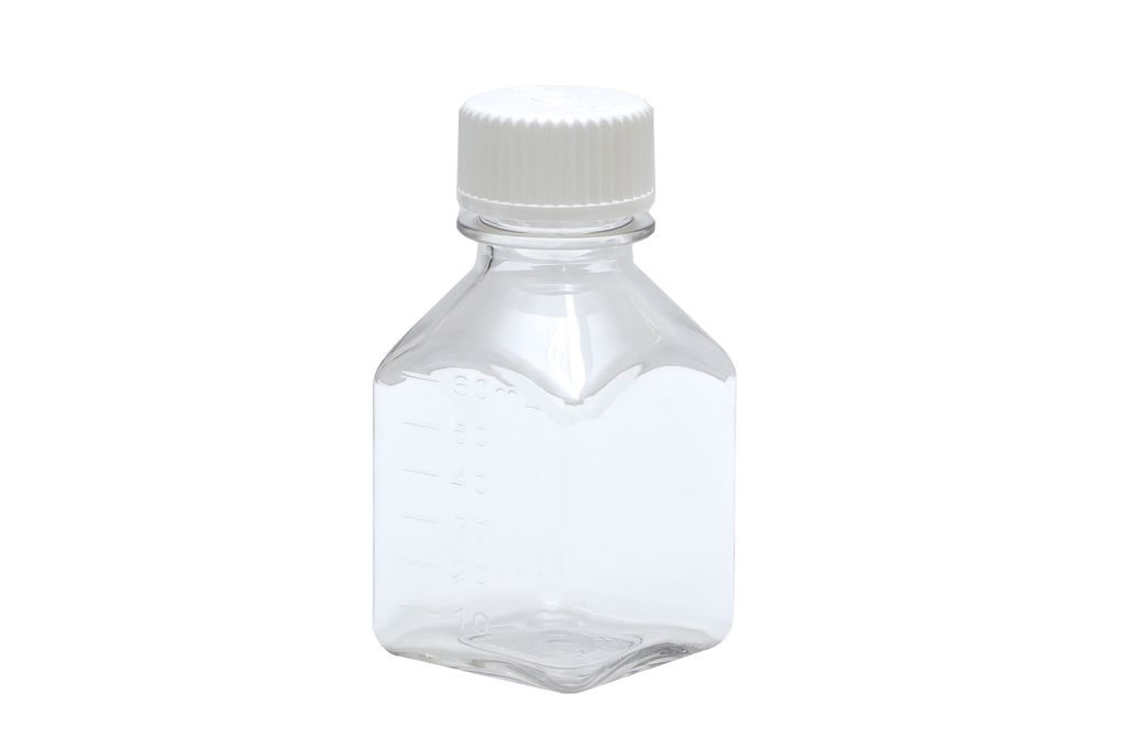 Бутыль квадратная стерильная для сред PETG 60 мл (96 шт/упак)