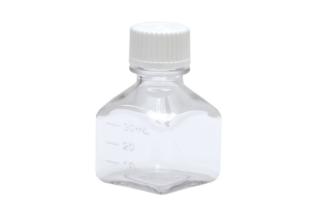 Бутыль квадратная стерильная для сред PETG 30 мл (96 шт/упак)